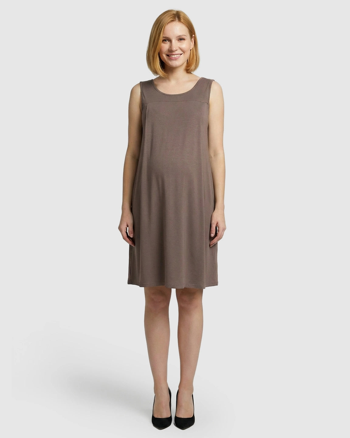 Discreet Nursing Opening Casual Maternity Midi Dress