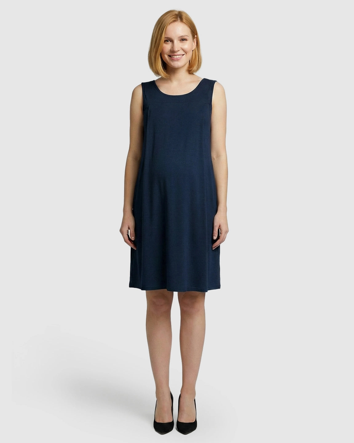 Discreet Nursing Opening Casual Maternity Midi Dress