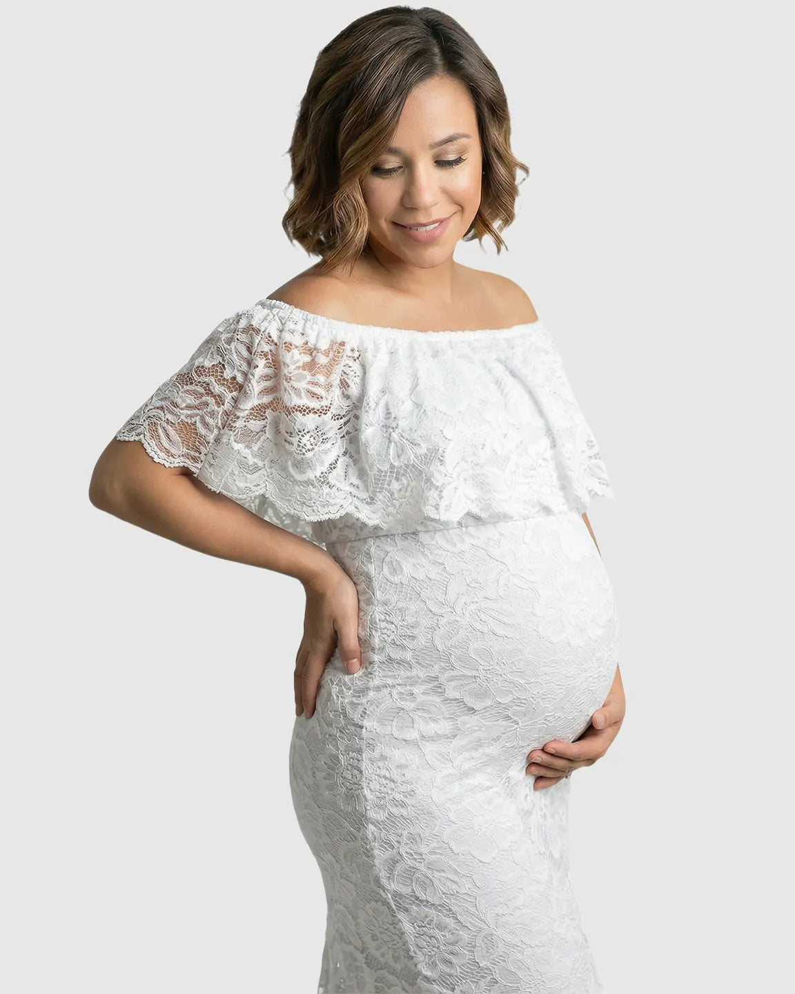 Lace Fitted Mermaid Maternity Gown