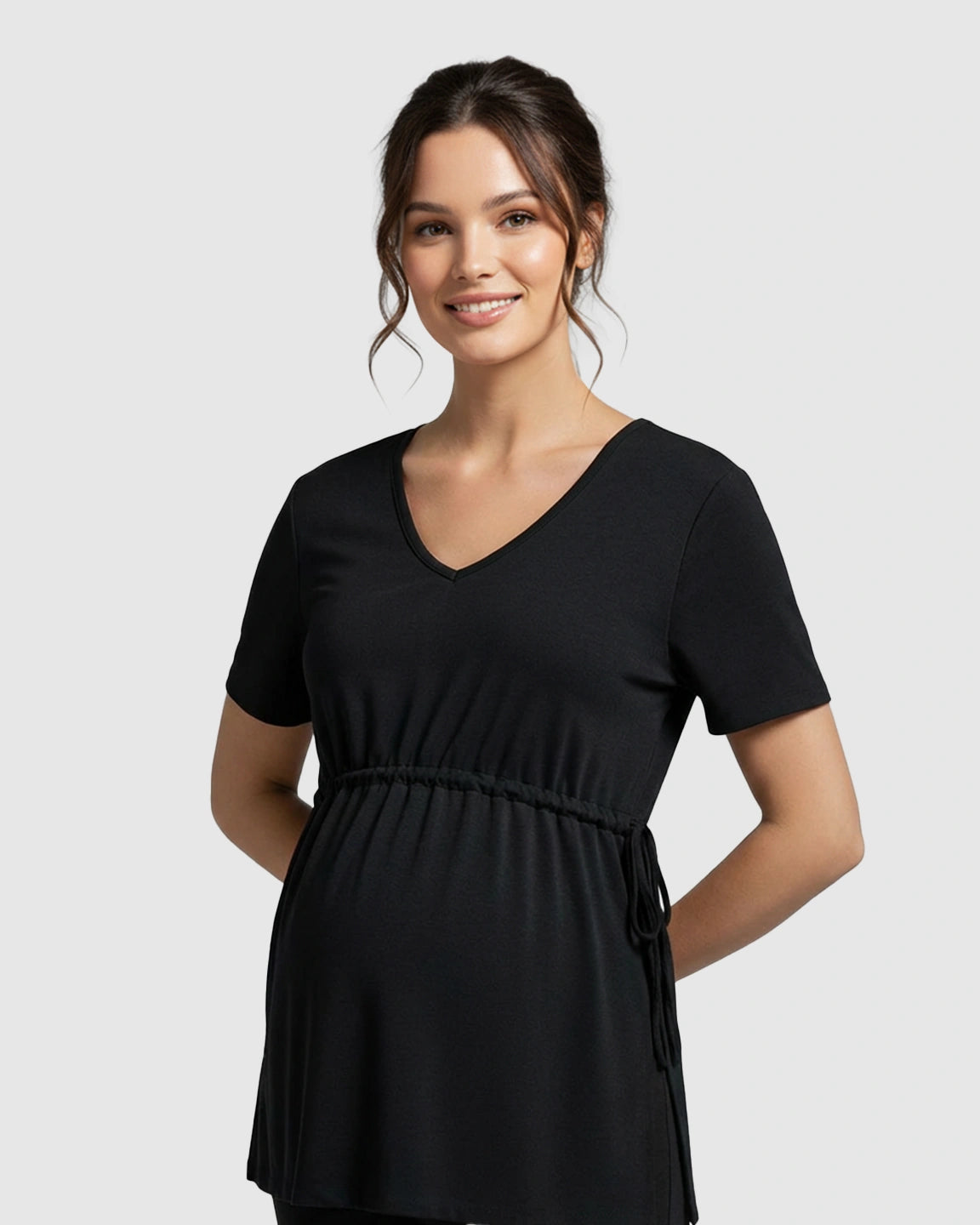 Elastic-Waist Babydoll Maternity Top