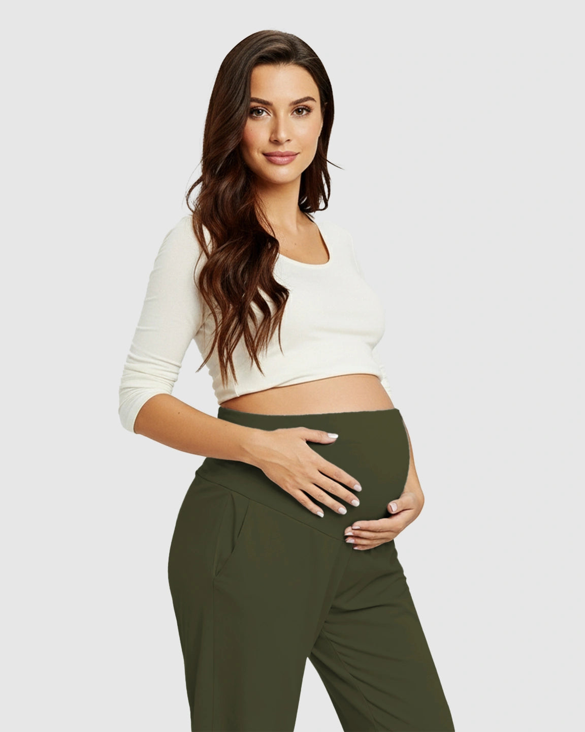 High-Waisted Maternity Capri Pants
