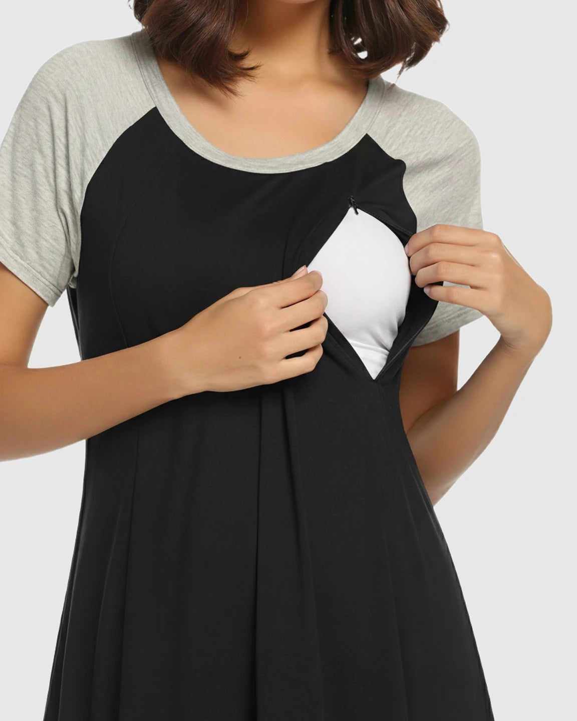 Concealed Nursing Raglan Sleeve Maternity T-Shirt Dress