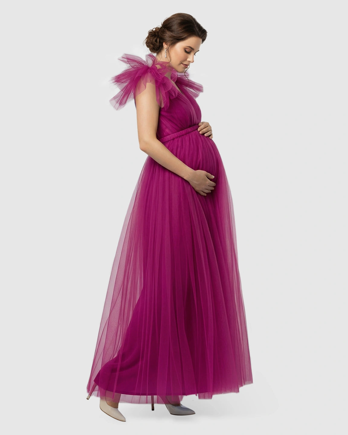 Dramatic Tulle Babydoll Maternity Photoshoot Dress