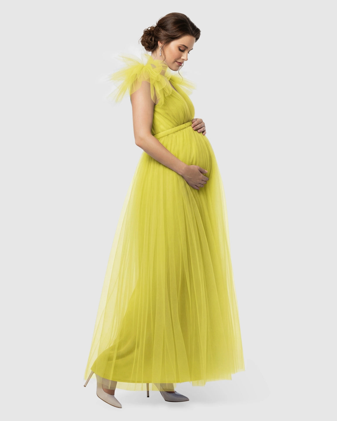 Dramatic Tulle Babydoll Maternity Photoshoot Dress