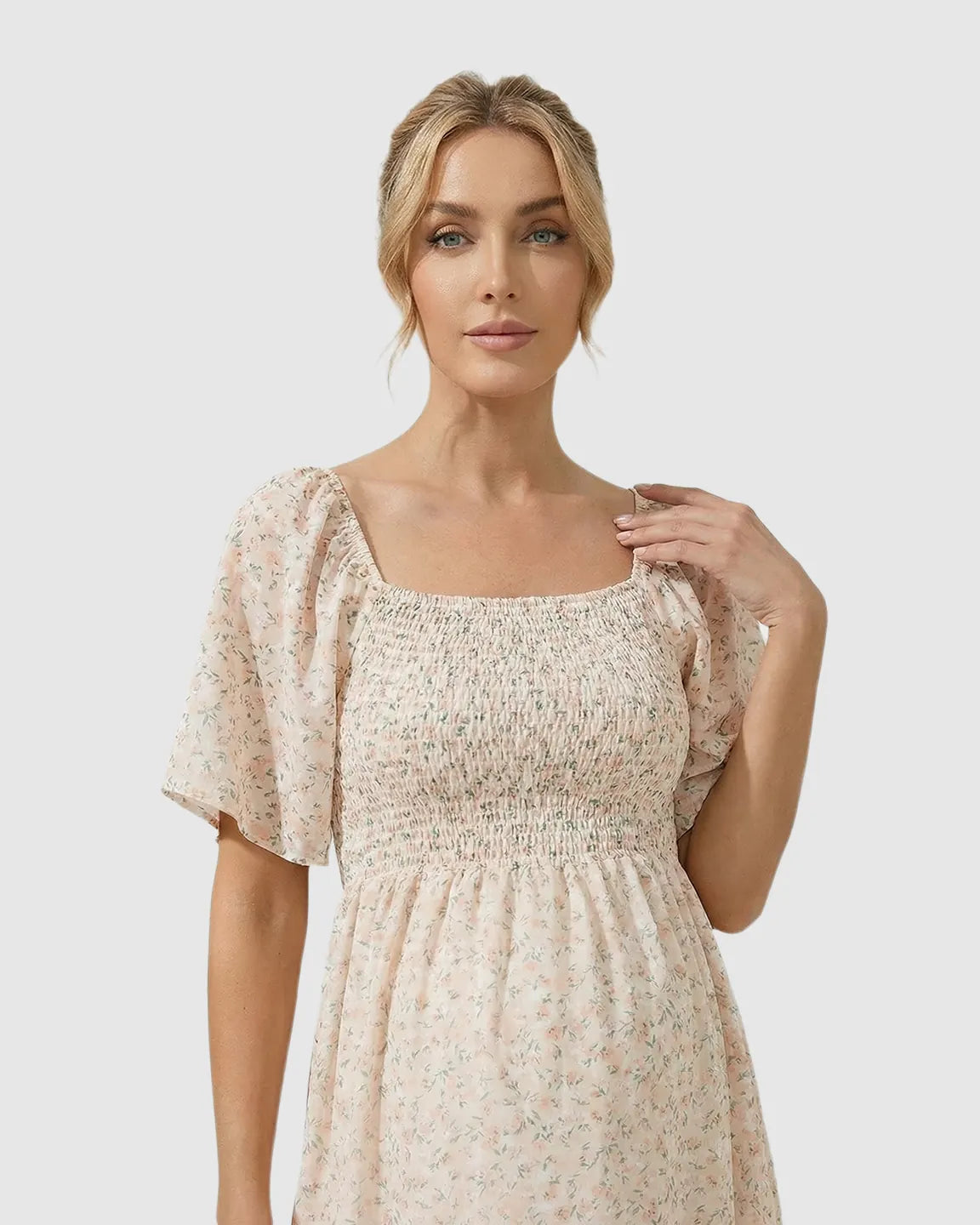 Flutter Sleeve A-Line Maternity Summer Dress