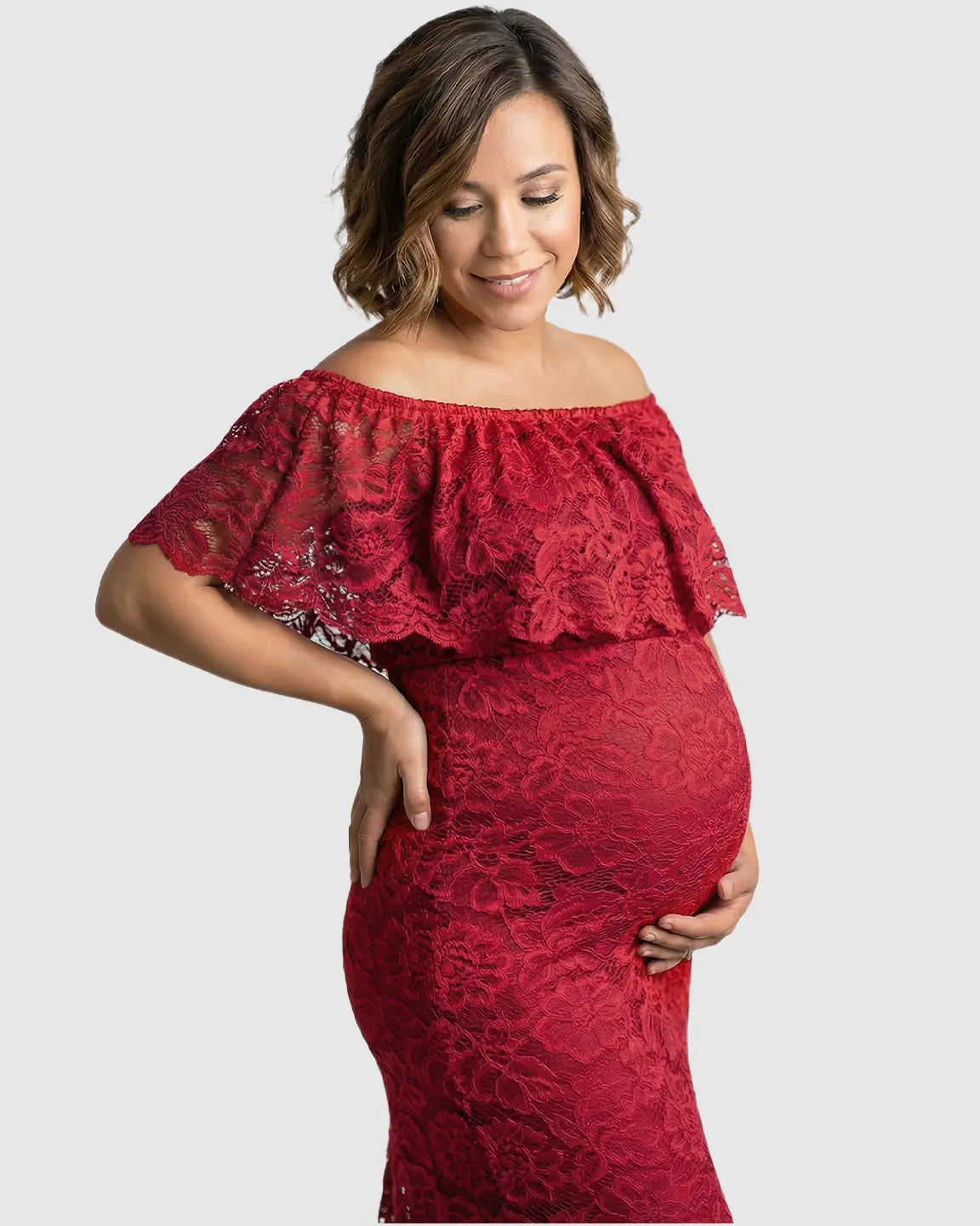 Lace Fitted Mermaid Maternity Gown