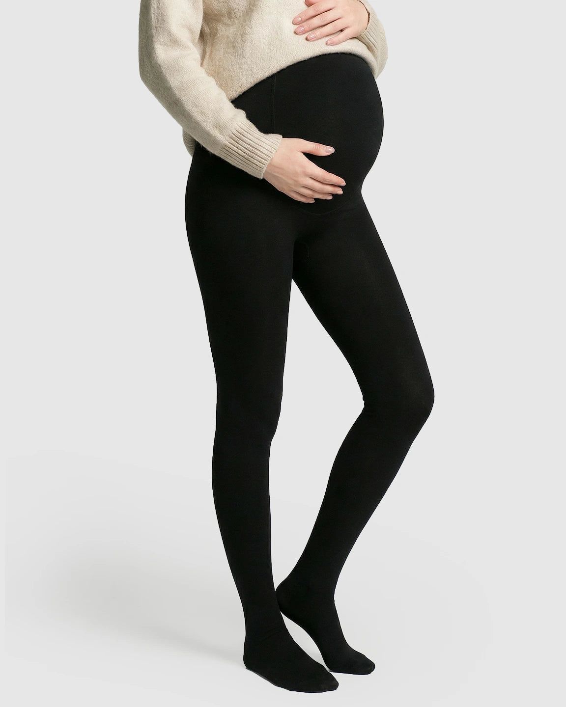 High-Waist Belly Support Footless Design Maternity Leggings