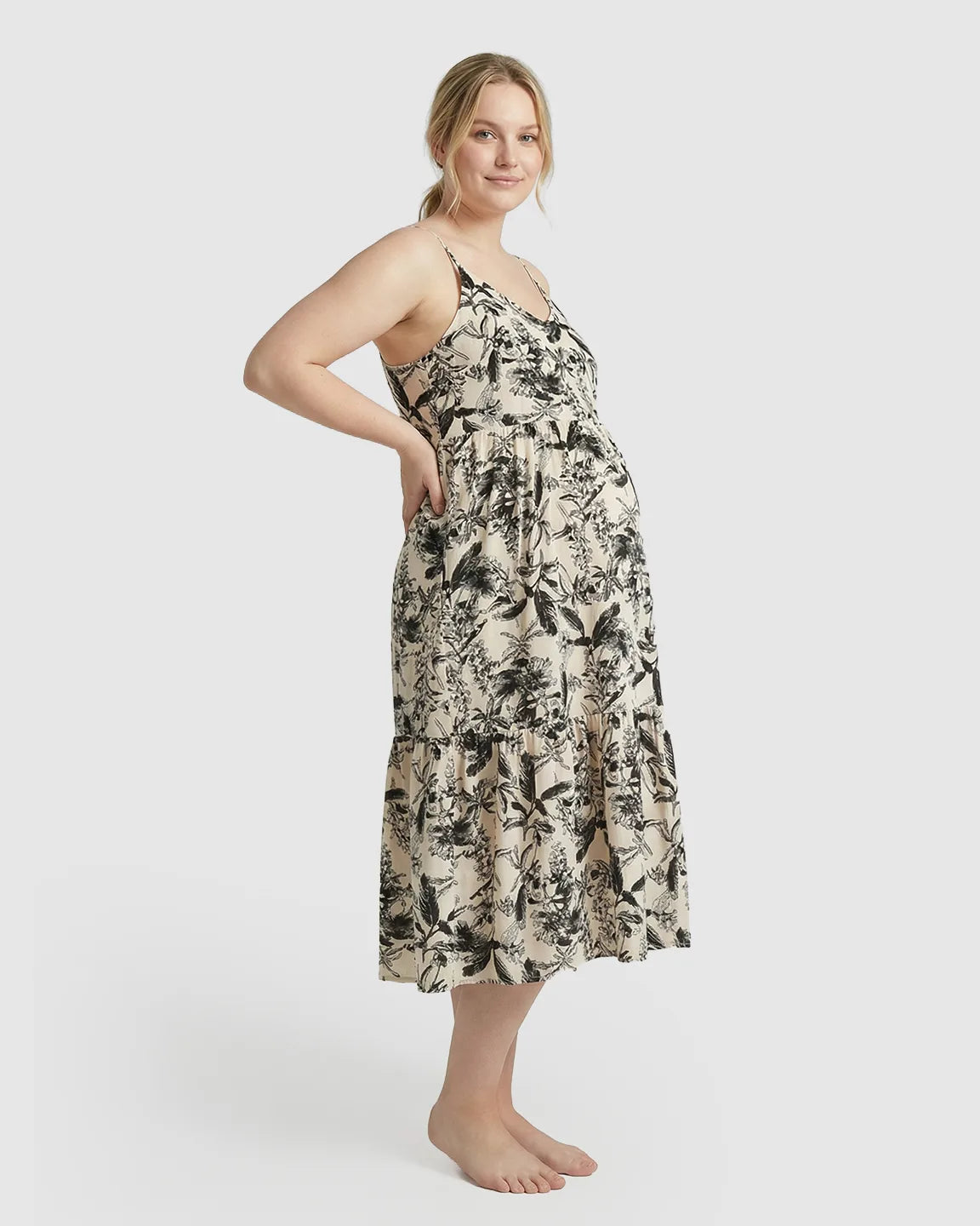 Botanical Print Camisole Loose H-line Maternity Nightdress