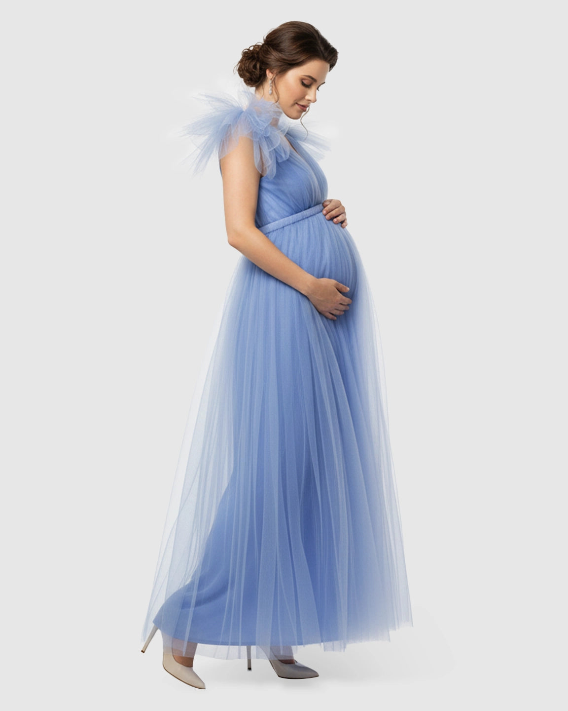 Dramatic Tulle Babydoll Maternity Photoshoot Dress