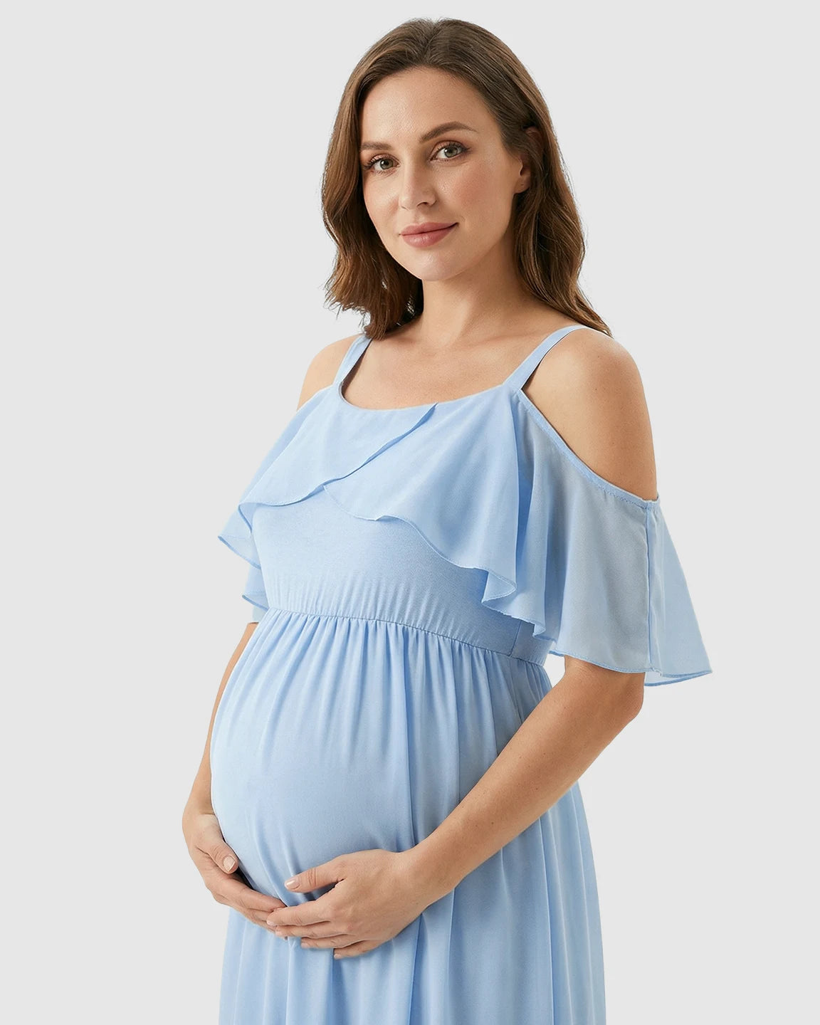 Off-Shoulder Mermaid Trail Maternity Photoshoot Dress