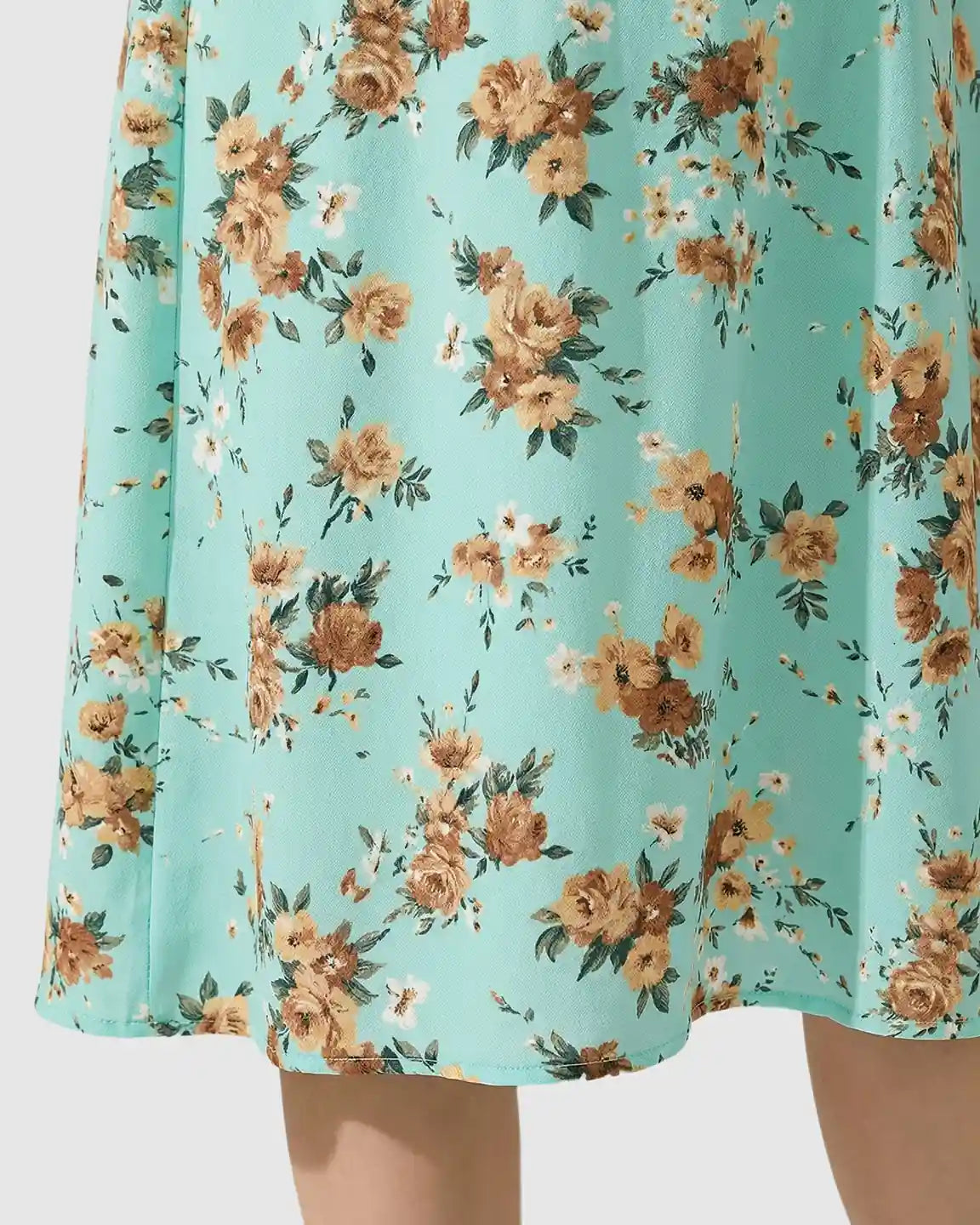 V-Neckline Floral Print Maternity Midi Dress