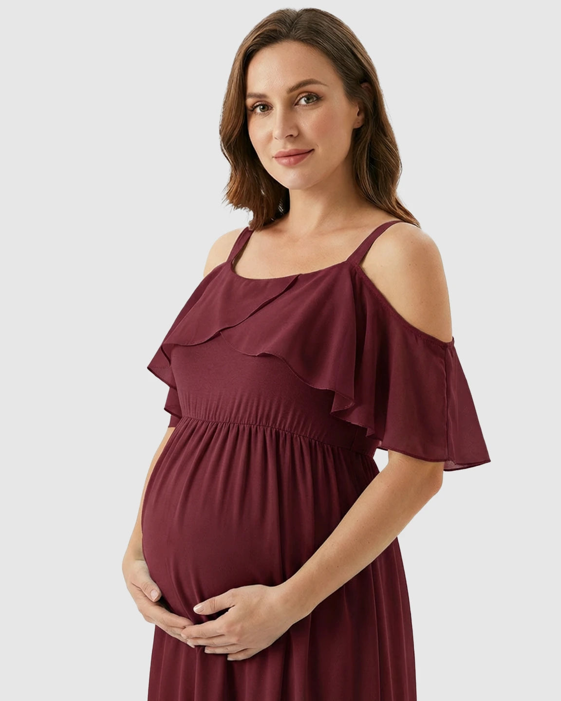 Off-Shoulder Mermaid Trail Maternity Photoshoot Dress