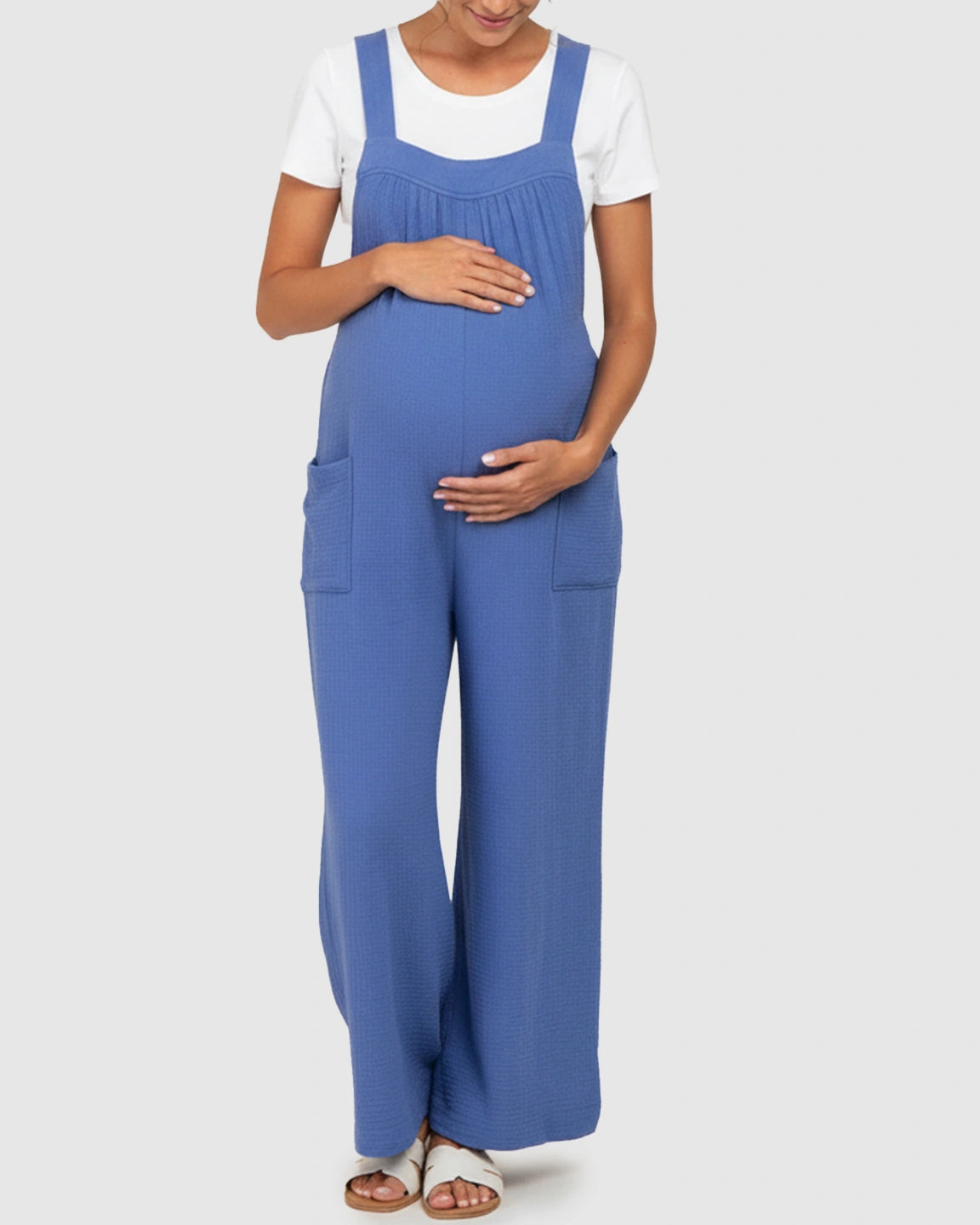 Tie-Back Wide-Leg Maternity Jumpsuit