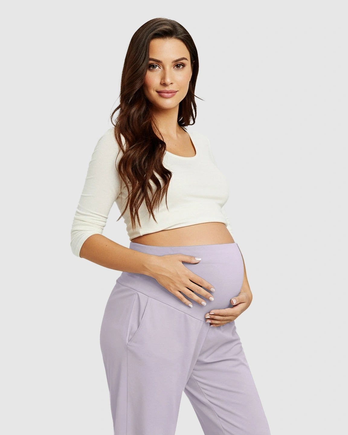 High-Waisted Maternity Capri Pants