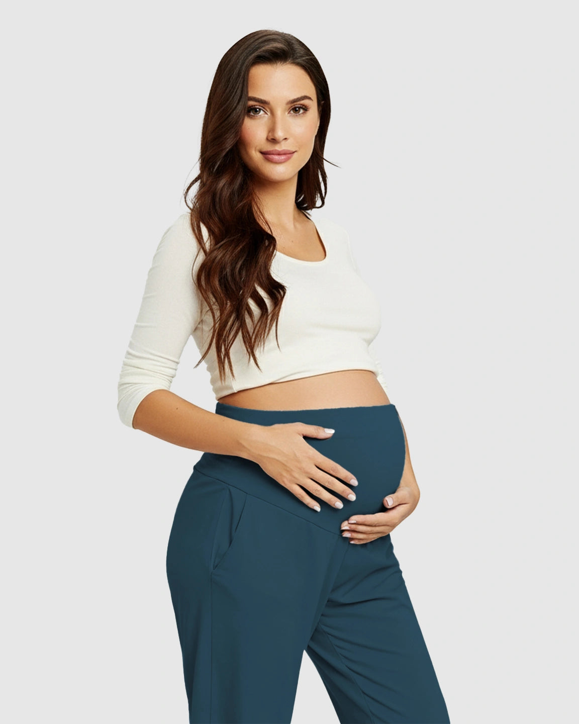 High-Waisted Maternity Capri Pants