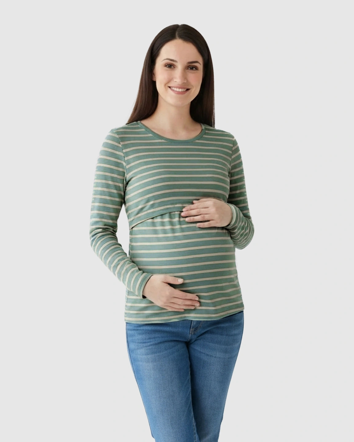 Striped Print Relax Fit Maternity & Nursing Top