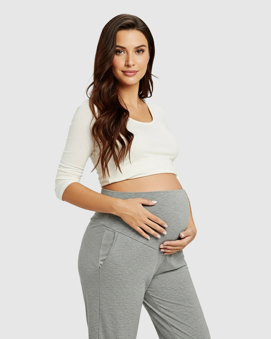 High-Waisted Maternity Capri Pants