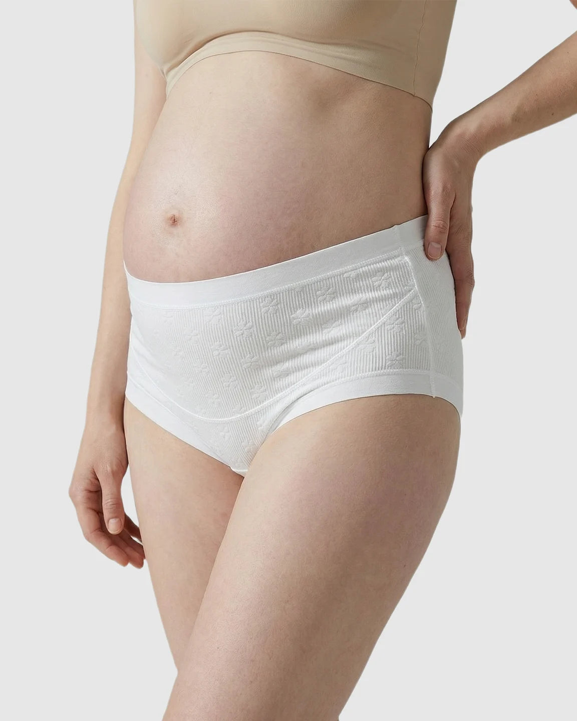 Mid-Waist Flower Cotton Maternity Underwear