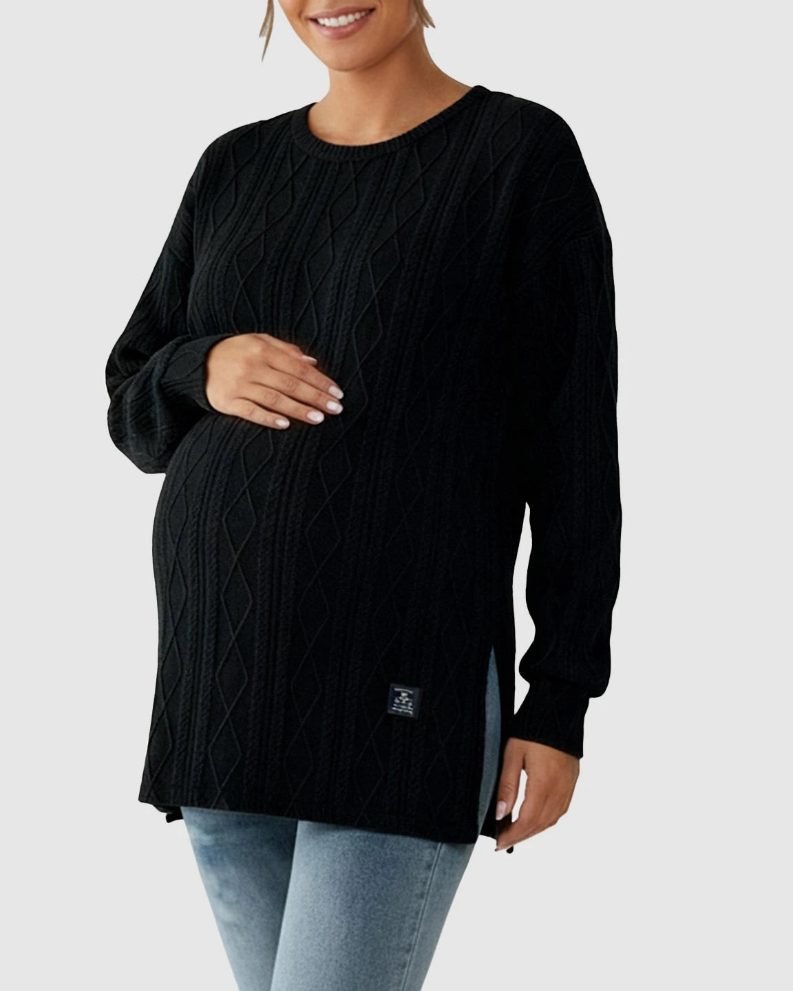 Elegant Textured Loose Fit Maternity Top