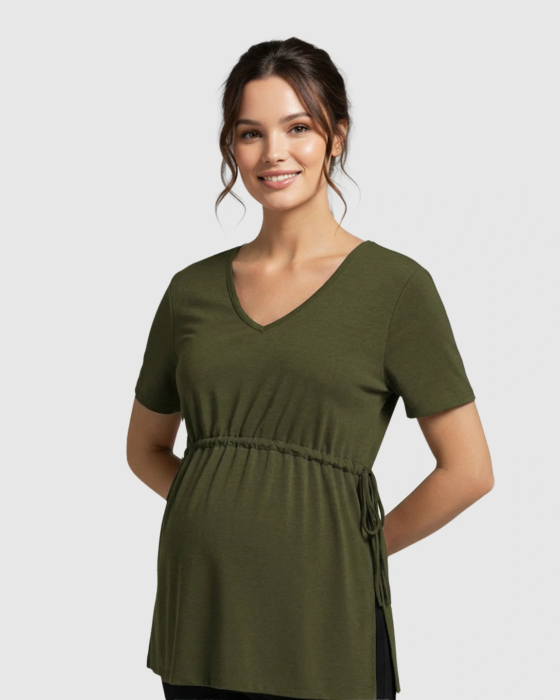 Elastic-Waist Babydoll Maternity Top