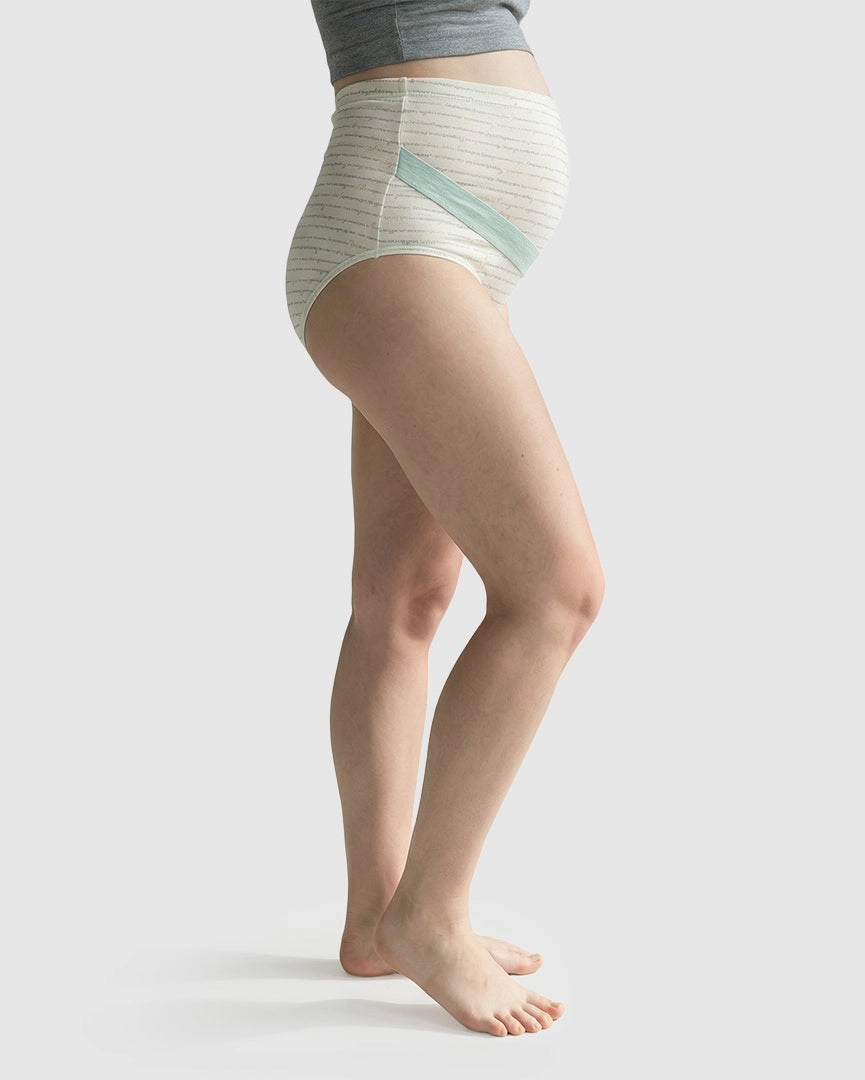 High-Waisted Letter Pattern Maternity Underwear