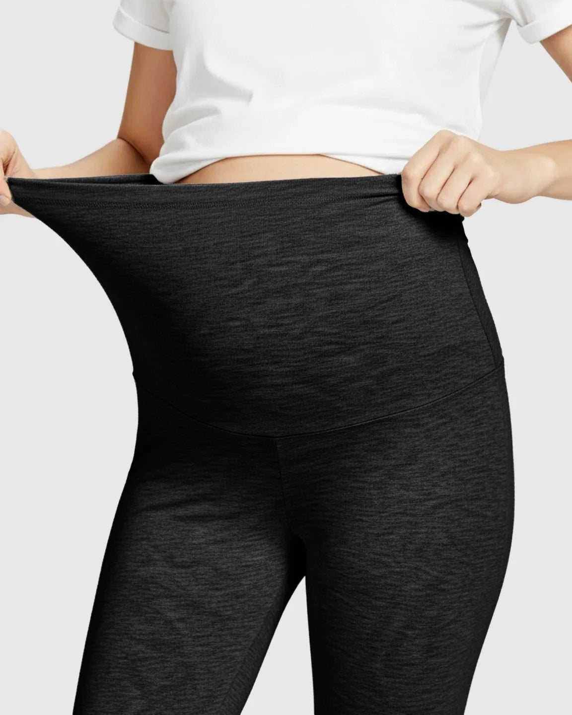 Elastic High-Waist Seven-Point Maternity Pants